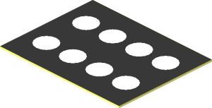 Sticker  0.7 x  0.9 with Eight White Dots on Black Background