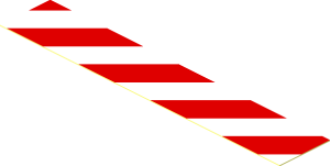 Sticker  0.7 x  3.9 with Red and White Danger Stripes