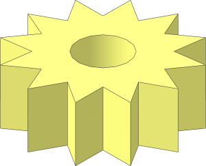 ~Monorail Motor - Brass Metal Twelve Tooth Gear