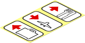 Sticker  3.5 x  1.9 with Airport Sign Directions