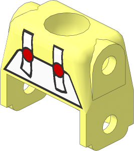 Figure Fabuland Torso with White Dress and Red Buttons Pattern