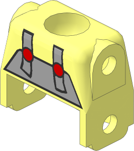 Figure Fabuland Torso with Light Grey Dress and Red Buttons Pattern