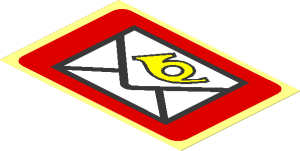 Sticker  2.3 x  3.5 with Mail Logo