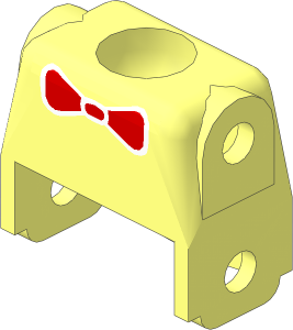Figure Fabuland Torso with Red Bow Tie and White Outline Pattern