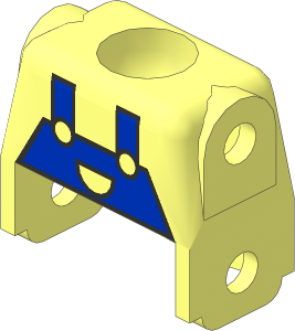 Figure Fabuland Torso with Blue Dungarees Black Outline Pattern