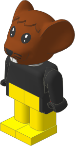 _Figure Fabuland Mouse  1 Brown with Body Black/Black/Yellow