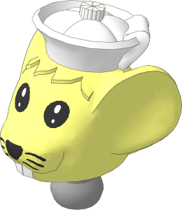 Figure Fabuland Mouse Head  1 with Neck and White Sailor's Cap