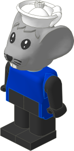 _Figure Fabuland Mouse  1 Grey w/ Body Blue/Blk/Blk w Cap White