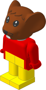 _Figure Fabuland Mouse  1 Brown with Body Red/Red/Yellow