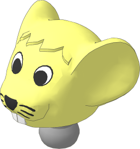 Figure Fabuland Mouse Head  2 with Neck