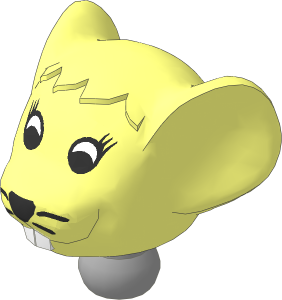 Figure Fabuland Mouse Head  4 with Neck