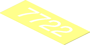 Sticker  0.8 x  2 with White "7722"