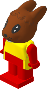 _Figure Fabuland Bunny  1 Brown with Body Yellow/Red/Red