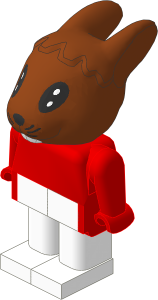 _Figure Fabuland Bunny  1 Brown with Body Red/Red/White