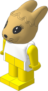 _Figure Fabuland Bunny  2 Tan with Body White/Yellow/Yellow