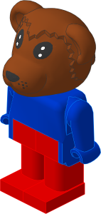 _Figure Fabuland Bear  1 with Body Blue/Blue/Red