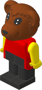 _Figure Fabuland Bear  1 with Body Red/Yellow/Black