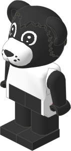 _Figure Fabuland Bear  2 with Body White/Black/Black