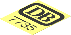 Sticker  2.4 x  2 with Black German Railways Logo and "7735"