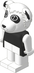 _Figure Fabuland Panda with Body Black/White/White