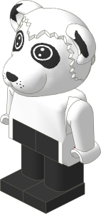 _Figure Fabuland Panda with Body White/White/Black