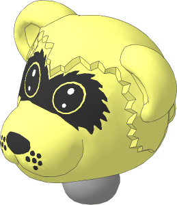 Figure Fabuland Raccoon Head  1 with Neck