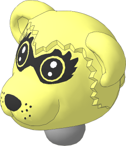 Figure Fabuland Raccoon Head  2 with Neck