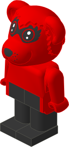 _Figure Fabuland Raccoon  2 with Body Red/Red/Black