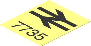 Sticker  2.4 x  2 with Black British Rail Logo and "7735"