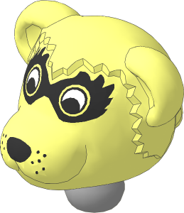 Figure Fabuland Raccoon Head  3 with Neck