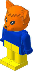 _Figure Fabuland Cat  1 Orange with Body Blue/Blue/Yellow