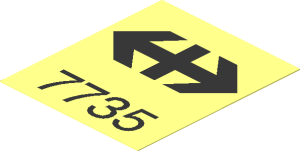 Sticker  2.4 x  2 with Black Swiss Railways Logo and "7735"