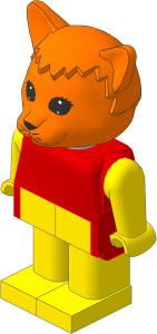 _Figure Fabuland Cat  2 Orange with Body Red/Yellow/Yellow