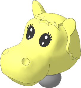 Figure Fabuland Hippo Head  1 with Neck