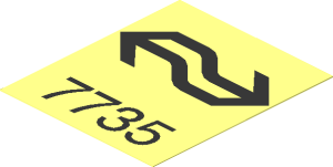 Sticker  2.4 x  2 with Black Netherlands Rail Logo and "7735"