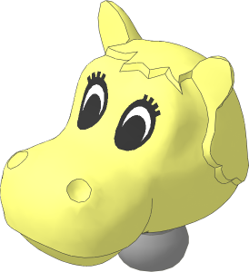 Figure Fabuland Hippo Head  2 with Neck