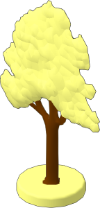 Plant Flat Horse Chestnut Tree with Hollow Base and Brown Trunk Pattern