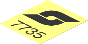 Sticker  2.4 x  2 with Black Austrian Railways Logo and "7735"