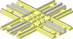 Train Track 12V Tapered Crossing