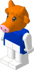 _Figure Fabuland Cow with Body Blue/White/White