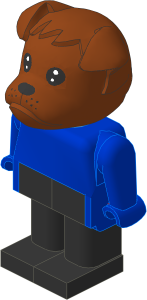_Figure Fabuland Bulldog 1 Brown with Body Blue/Blue/Black