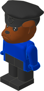 _Figure Fabuland Bulldog 1 Brown Blue/Blue/Black with Police Hat