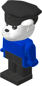 _Figure Fabuland Bulldog 1 White Blue/Blue/Black w Police Hat