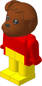 _Figure Fabuland Bulldog 1 Brown with Body Red/Red/Yellow