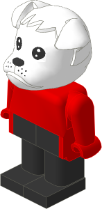 _Figure Fabuland Bulldog 1 White Red/Red/Black