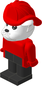 _Figure Fabuland Bulldog 1 White Red/Red/Black Fireman Helmet