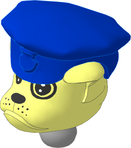 Figure Fabuland Bulldog Head 2 with Neck and Blue Police Hat