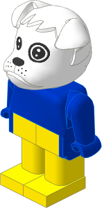 _Figure Fabuland Bulldog 2 White with Body Blue/Blue/Yellow