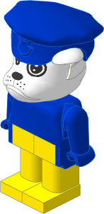 _Figure Fabuland Bulldog 2 White Blue/Blue/Yellow Postman Hat
