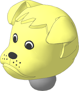 Figure Fabuland Bulldog Head 3 with Neck